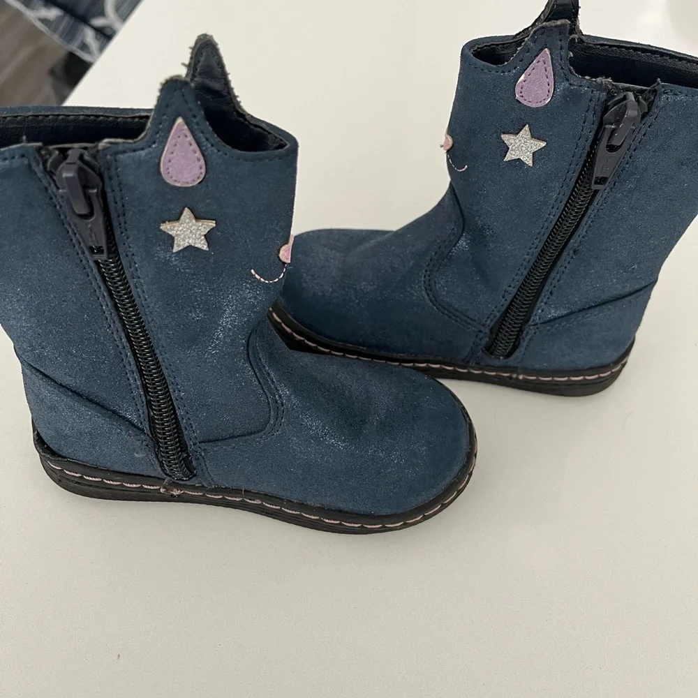 Baby girl boots and black suede dress shoes
